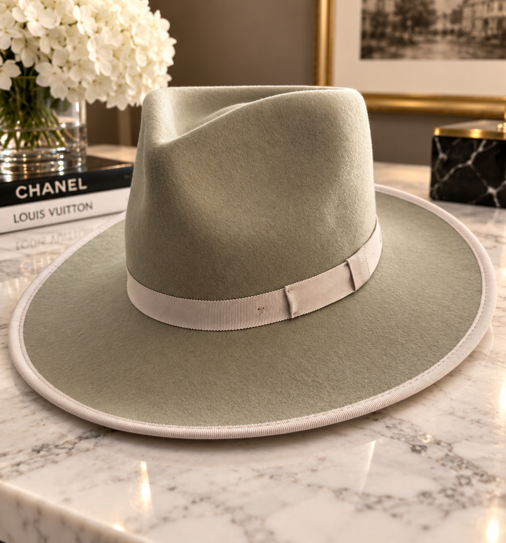 Lack of Color The Rancher Wool Fedora Hat Sage Mint Green Ribbon Size S 55cm NWT